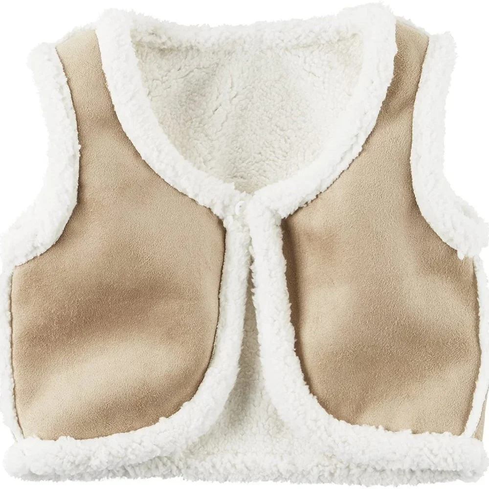 NWT Carter's Baby Girls 3-PC Sherpa Vest Set Floral L/S Dress Pant Outfi… - Picture 2 of 6